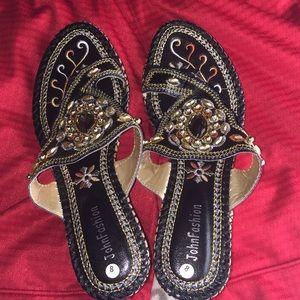 Embroidered Sandals